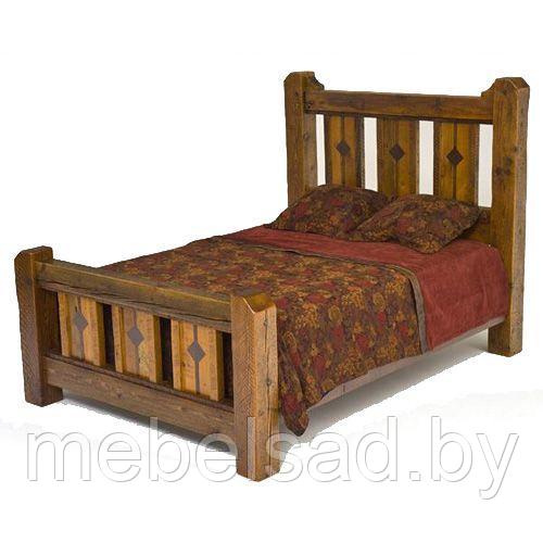 Кровать деревянная рустикальная "Кантри Люкс №17" Ш1600мм*Д2250мм - фото 1 - id-p165471275
