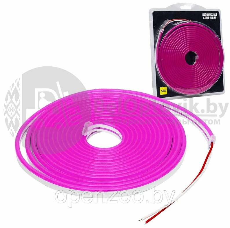 Неоновая светодиодная лента Neon Flexible Strip с контроллером / Гибкий неон 5 м. Красный - фото 7 - id-p165162206