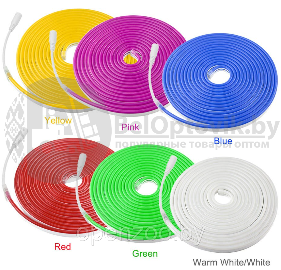 Неоновая светодиодная лента Neon Flexible Strip с контроллером / Гибкий неон 5 м. Красный - фото 9 - id-p165162206