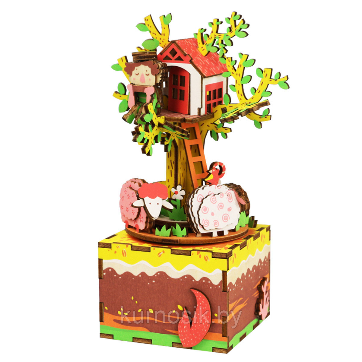 Музыкальная шкатулка-конструктор Robotime Дом на дереве (AM408) - фото 1 - id-p165478103