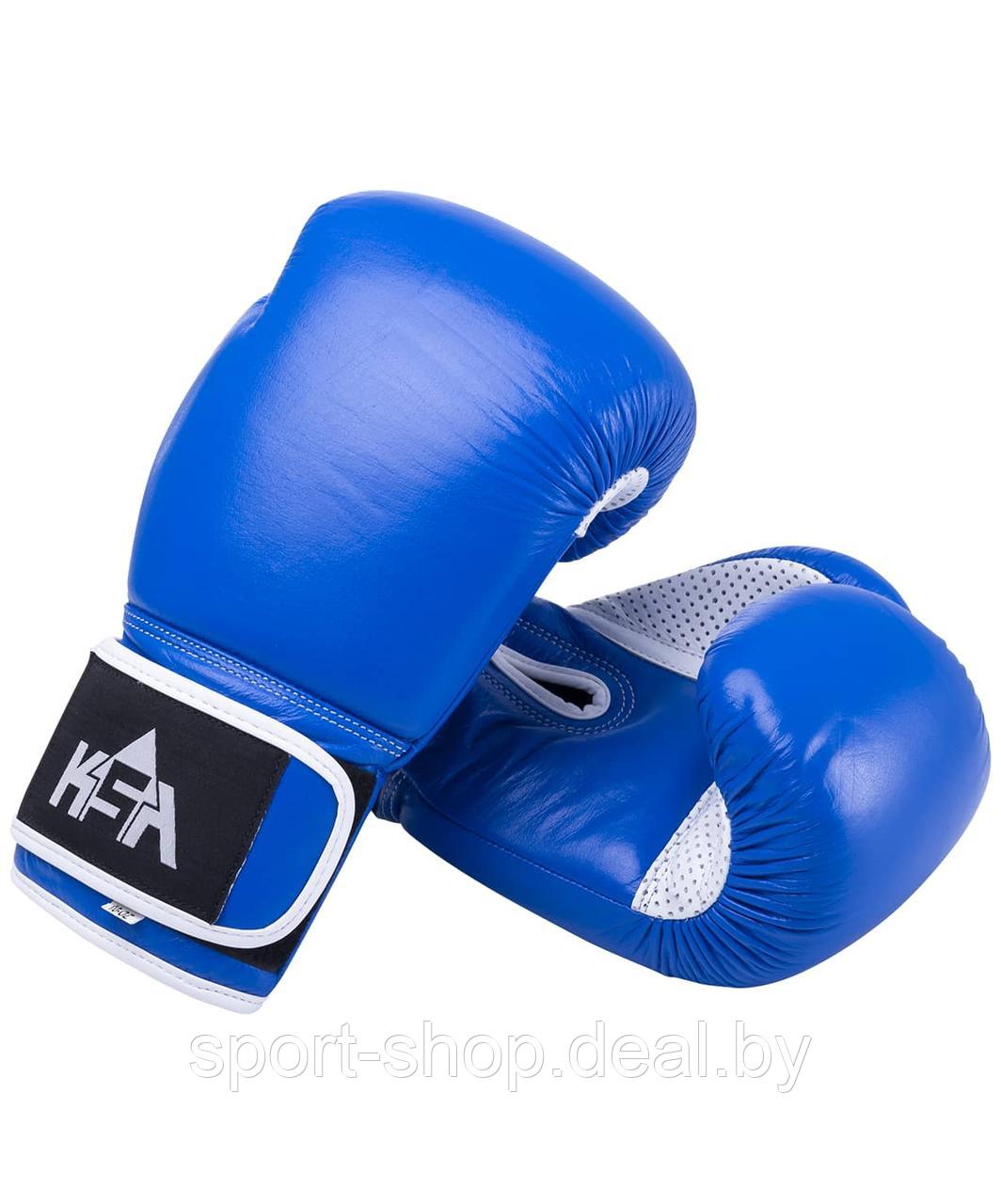 Боксерские перчатки KSA Wolf Blue Кожа (8 oz),перчатки для бокса, детские боксерские перчатки, 8 унций - фото 1 - id-p165488213