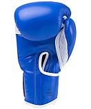 Боксерские перчатки KSA Wolf Blue Кожа (10oz),перчатки для бокса,перчатки 10 унций,перчатки боксерские детские, фото 3