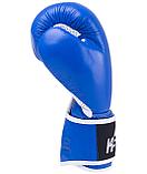 Боксерские перчатки KSA Wolf Blue Кожа (10oz),перчатки для бокса,перчатки 10 унций,перчатки боксерские детские, фото 4