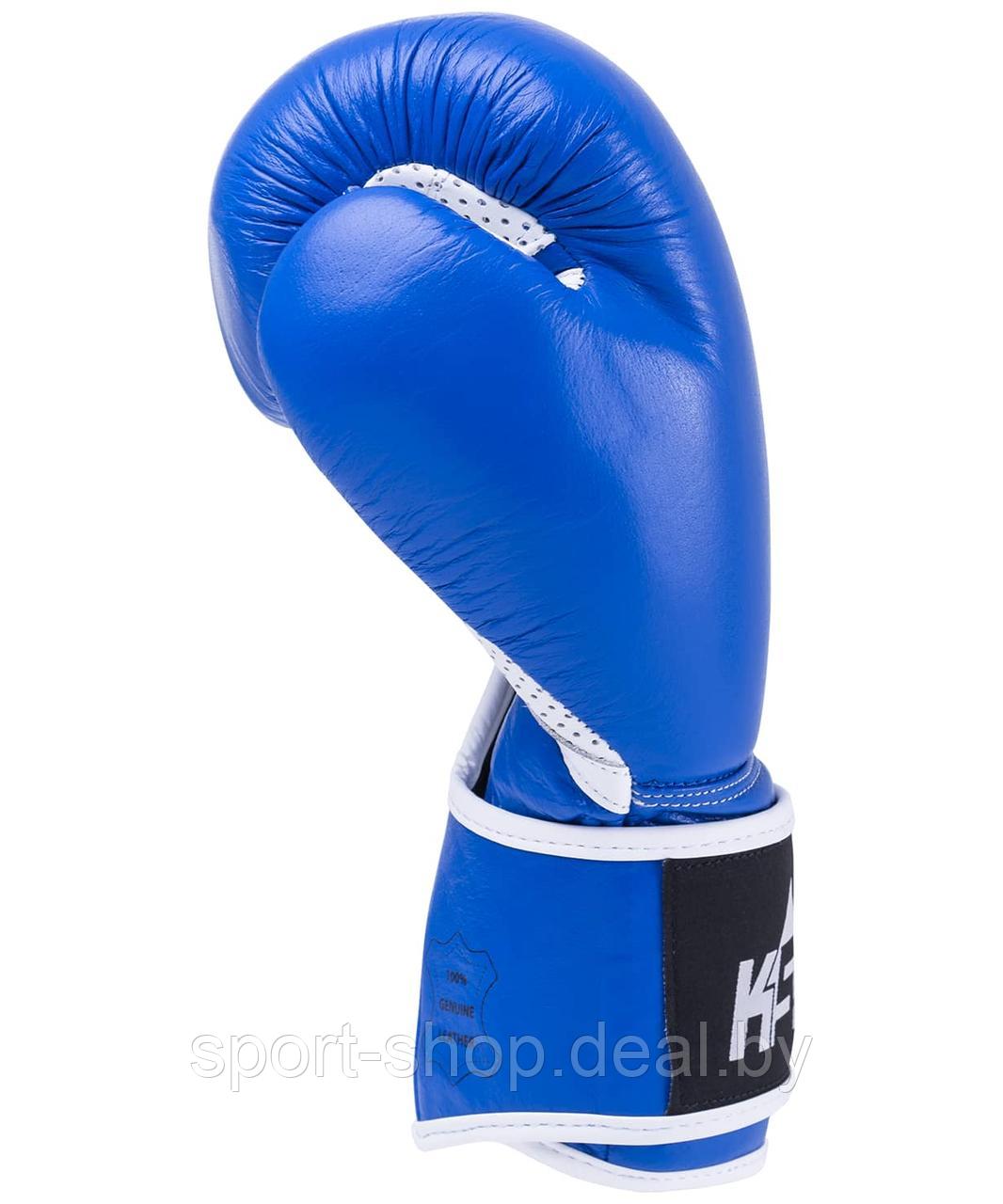 Боксерские перчатки KSA Wolf Blue Кожа (12 oz),перчатки для бокса, перчатки 12 унций, перчатки боксерские - фото 4 - id-p165488226