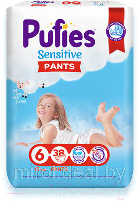 Подгузники-трусики детские Pufies Sensitive Extra Large 16+ кг - фото 1 - id-p144743578