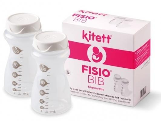 Контейнер для сбора и хранения грудного молока Kitett Fisio Bib с крышкой, 100 мл х 2 шт