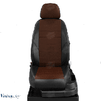 Автомобильные чехлы для сидений Peugeot Traveller минивен.  ЭК-11 шоколад/чёрный