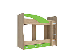 Кровать двухъярусная Мийа А - Сонома/ Зеленый