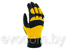 Перчатки виброзащитные из синтетической кожи, р-р 9/L, черно-желтые, JetaSafety (шов: кевлар) (JETA SAFETY)