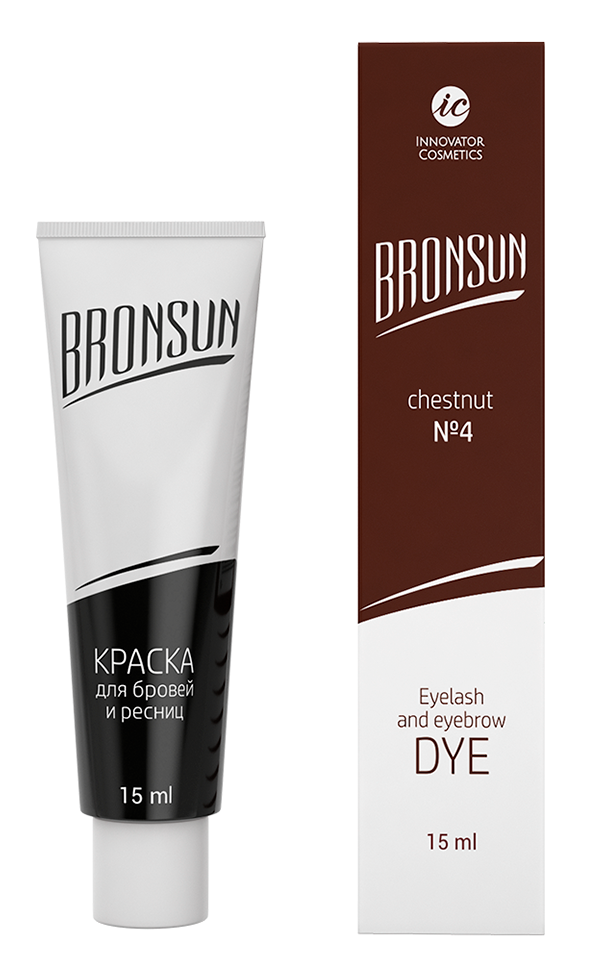 Краска для ресниц и бровей BRONSUN, цвет медный каштан №4.1, 15мл