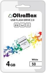 4GB 50 белый USB флэш-накопитель OLTRAMAX - фото 1 - id-p165352413