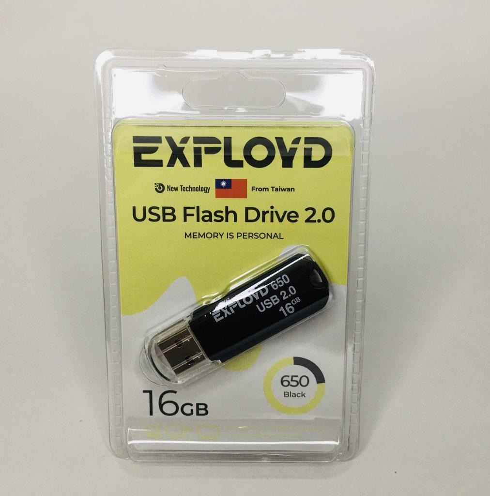 EX-16GB-650-Black USB флэш-накопитель EXPLOYD - фото 1 - id-p165352411