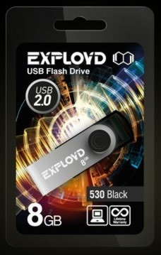 8GB 530 черный USB флэш-накопитель EXPLOYD - фото 1 - id-p165352404