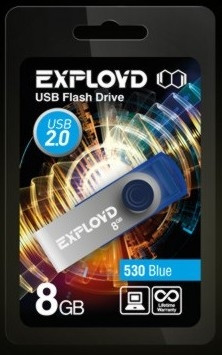 8GB 530 синий USB флэш-накопитель EXPLOYD - фото 1 - id-p165352405