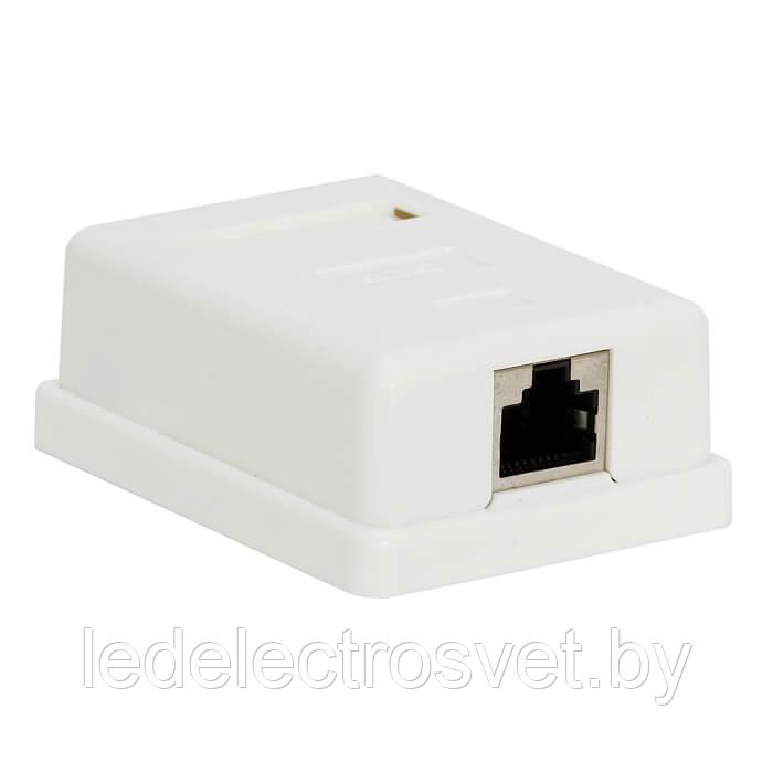 Розетка накладная RJ45 UTP кат.5е, 1 порт, наружная установка, 60х42х26мм