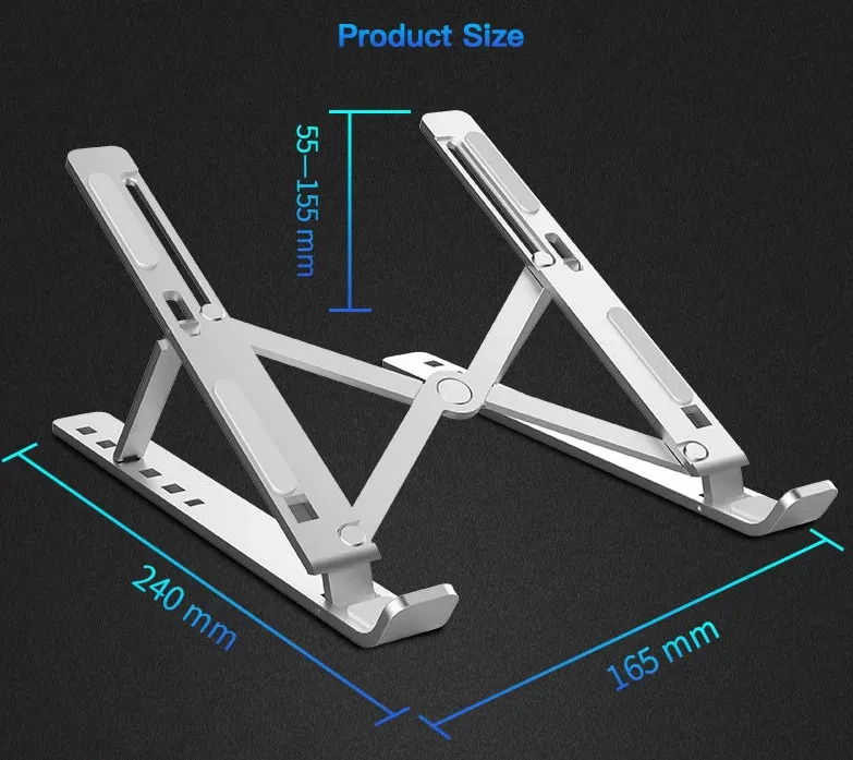 Подставка для планшета, ноутбука LapTop Stand / Держатель металлический регулируемый складной - фото 2 - id-p165662441