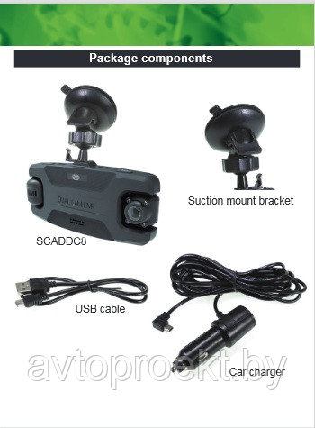 Profit SCA C8 Видеорегистратор с двумя камерами для такси - фото 2 - id-p165664243