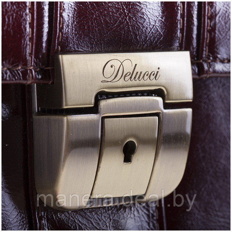 Портфель кожаный DELUCCI 'Гиперион' темный коньяк - фото 5 - id-p165672125