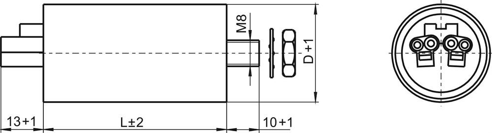 _WTB 16 мкФ &#177;5% 250V d30 l95 M8x10 (Пласт. корпус/Wago/-40C...+85C) Конденсатор - фото 2 - id-p165672780