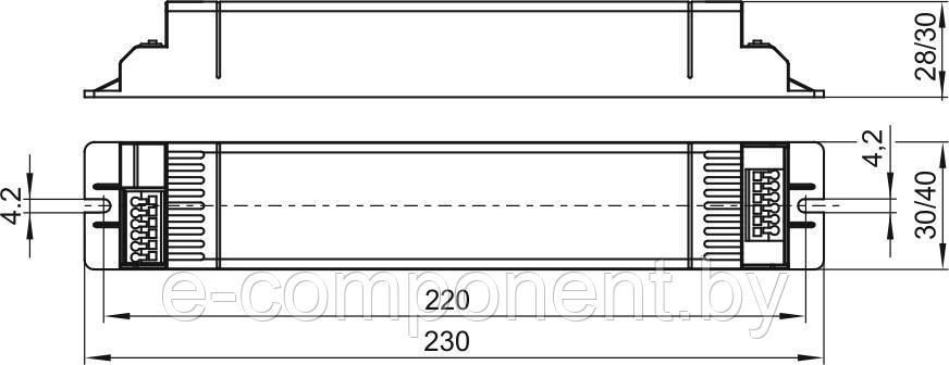 VS ELXc 257.836 (TC-DEL/TEL 2x26W, TC-TEL 2x32/42/57W) 158*102*38- ЭПРА - фото 2 - id-p165672875