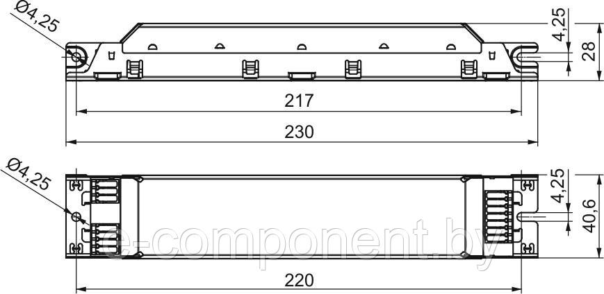 VS ELXc 236.208 (T8 2x15/18/30/36W) 230x40x28 - ЭПРА Сербия - фото 2 - id-p165672889