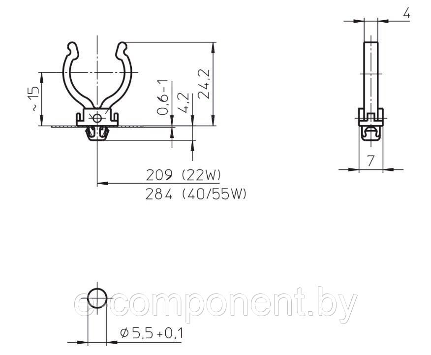 Нет 84001 VS Клипса пластик G5 2GX13 16мм защёлка - фото 2 - id-p165672912