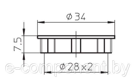 05202 VS фиксатор плафона на Е14 d34x7.5 M28X2 чёрный - фото 2 - id-p165672920