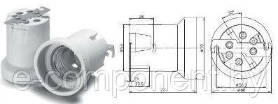 12811 532605 Патрон E40 керамический для ЛЛ и ГРЛ со стальной гильзой, с защитой лампы от самовыкручивания - фото 1 - id-p165672981
