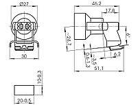 64307 VS Патрон Е14 термопласт 180&#176; боковой проходной крепёж, фото 2