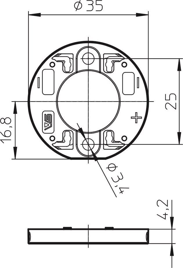 Держатель модулей DMC, DMS 19*19 35мм - материал PBT, м3, для PC-Pad for Luga-C d=32,5mm Vossloh-Schwabe - фото 2 - id-p165673235