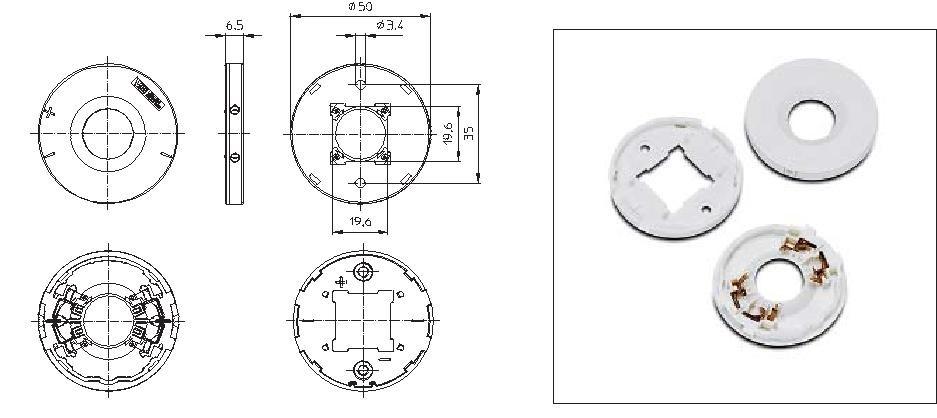 VS 89731 Держатель модулей (крышка) DMC, DMS 19*19 50мм - материал PCB, м3, для PC-Pad for Luga-C d=35mm