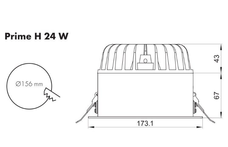 DL-PRIME-H 24w 3000K 70-D 700 mA d156mm VS- светодиодный светильник без драйвера - фото 2 - id-p165673402