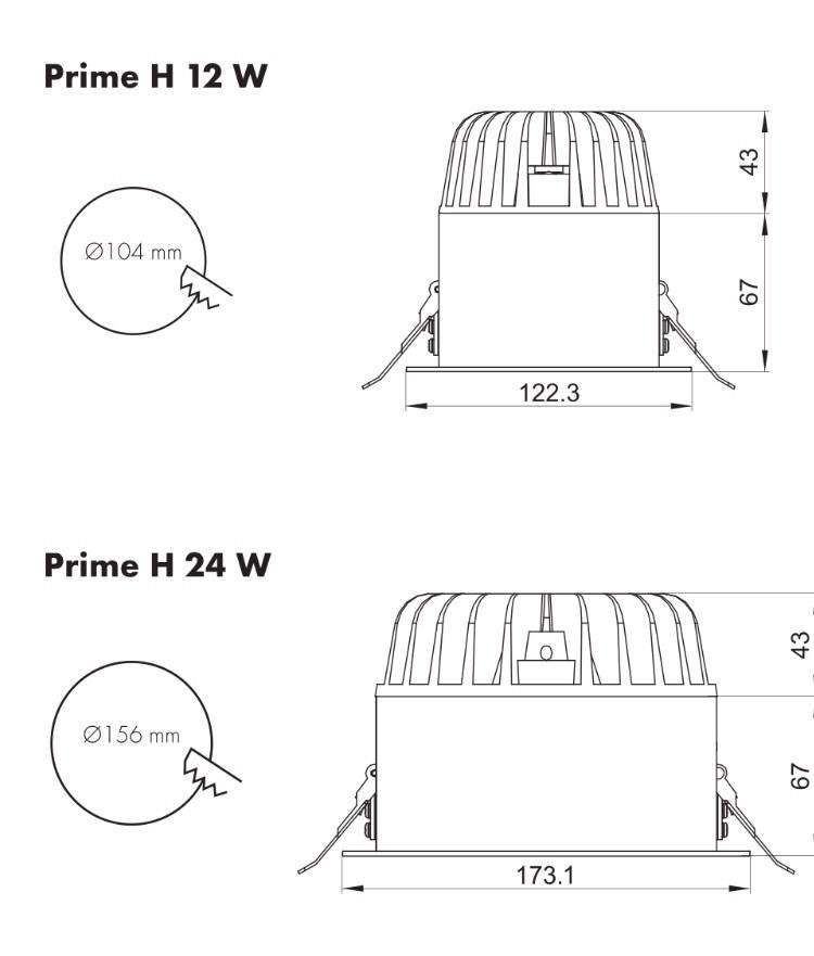 DL-PRIME-H 12w 4000K 50-C 350mA d104mm- VS светодиодный светильник без драйвера - фото 2 - id-p165673414