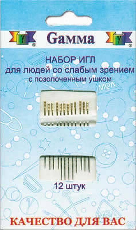 Набор игл для шитья, ручные "для слабовидящих"