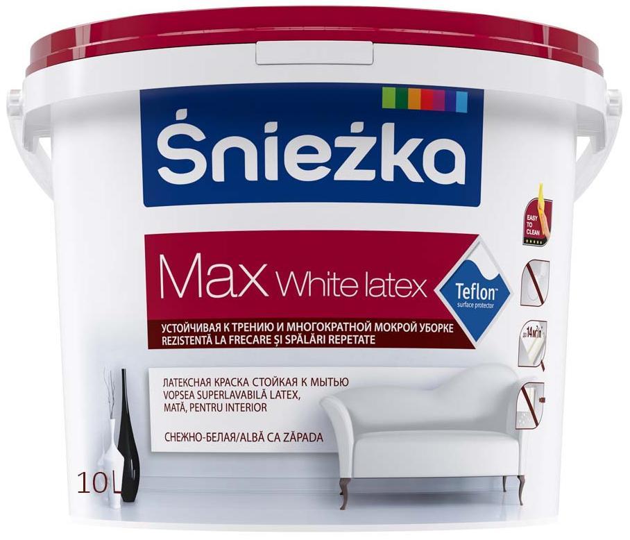 Краска Sniezka Max White Latex латексная белая, РП 3 - фото 1 - id-p193291770