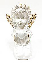 Статуэтка ангел с сердцем малый бело-золотой 18см. арт. скл-1169