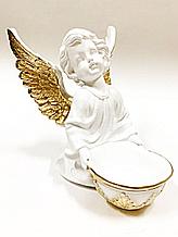 Статуэтка ангел с чашей внизу №2 бело-золот.23см Арт. КЛН-1016
