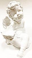 Статуэтка ангел с чашей сидит большой белый 30см арт. кл-1199