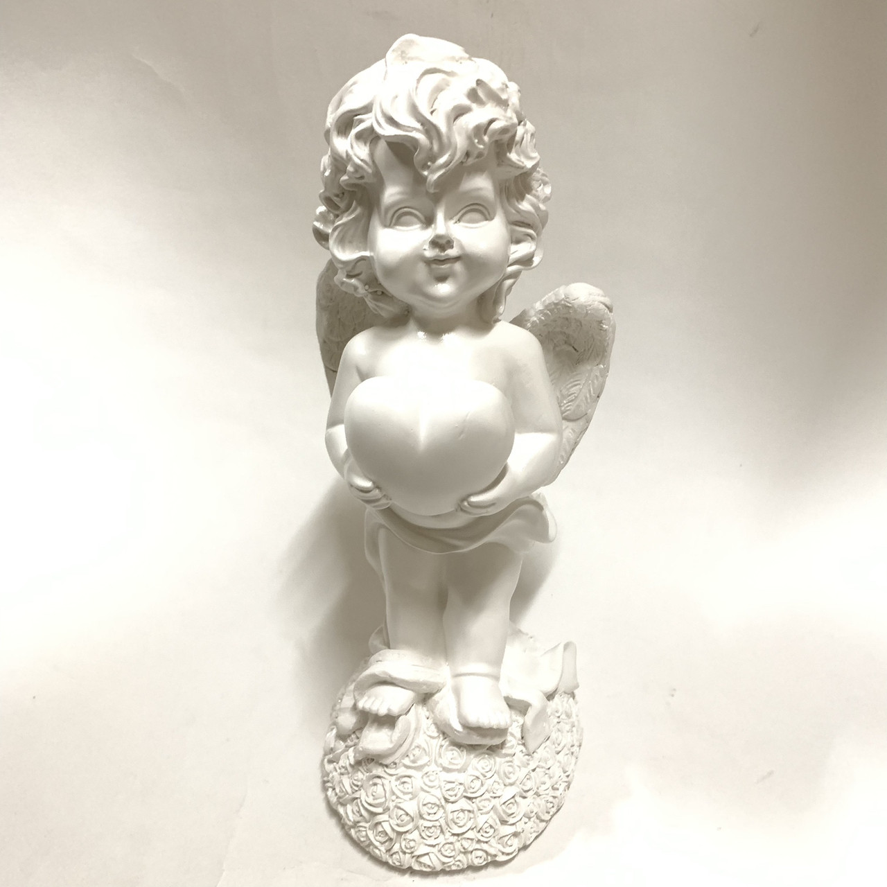 Статуэтка ангел Амур с сердцем белый 25см Арт.ИА-9760б - фото 1 - id-p165698458