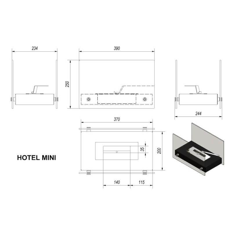 Настольный биокамин Hotel Mini Black - фото 5 - id-p165706123