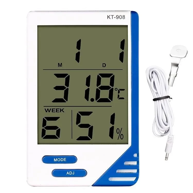 Цифровой термометр с LCD дисплеем и гигрометром KT-908 - фото 2 - id-p165714129