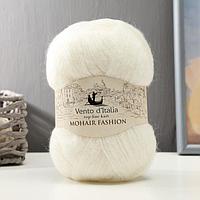 Пряжа "Mohair Fashion" 35% мохер, 28% мериносовая шерсть, 37% нейлон 550м/100гр (01 белый)