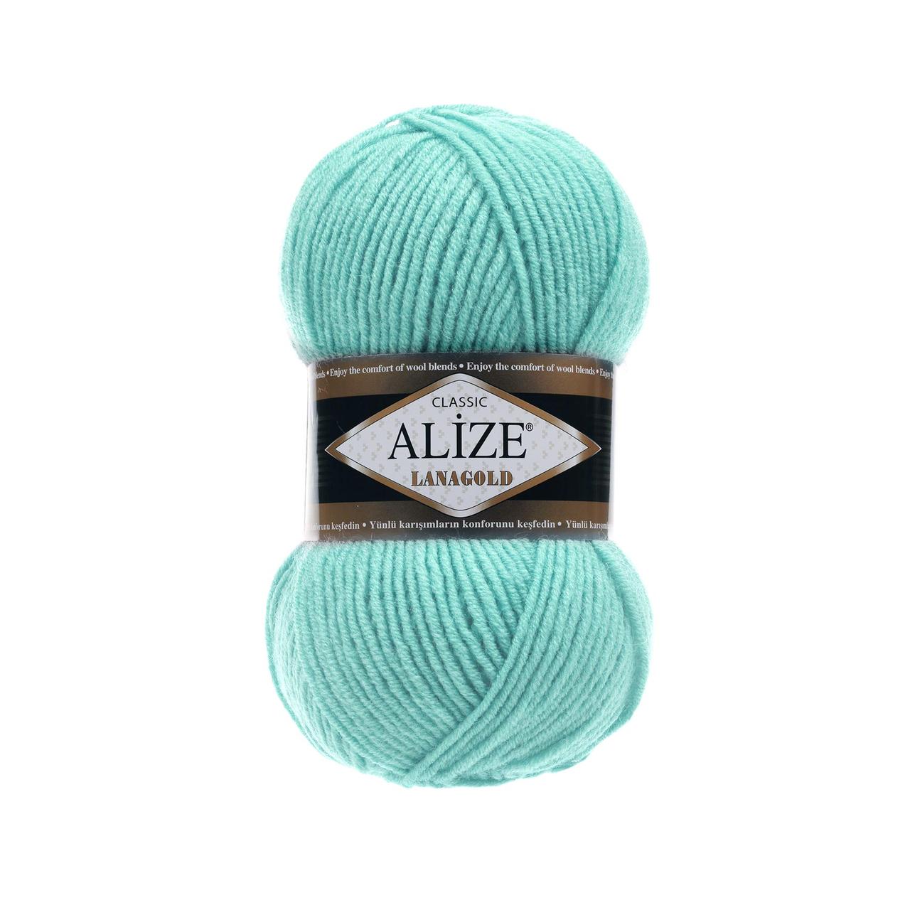 Пряжа Alize Lanagold 240 м. цвет 462 морская зелень