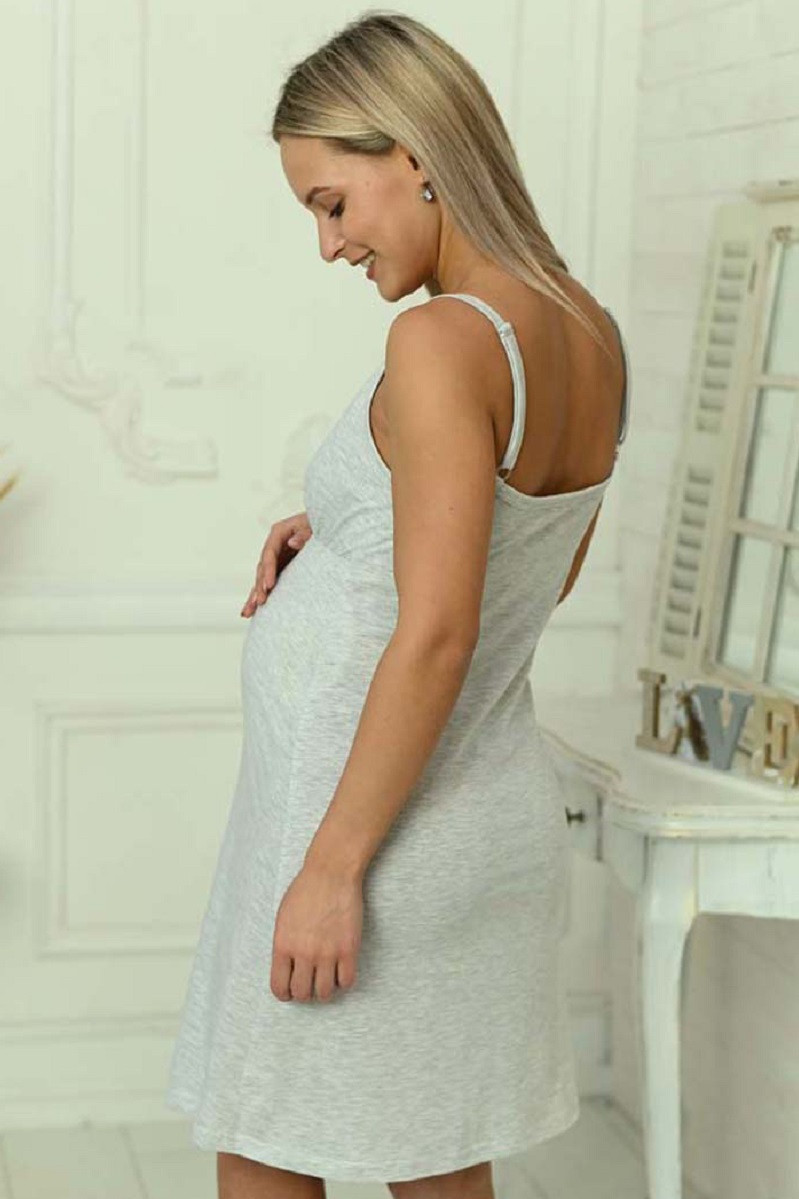 1-НМК 13920 Комплект для беременных и кормящих серый меланж/белый - фото 2 - id-p165730870