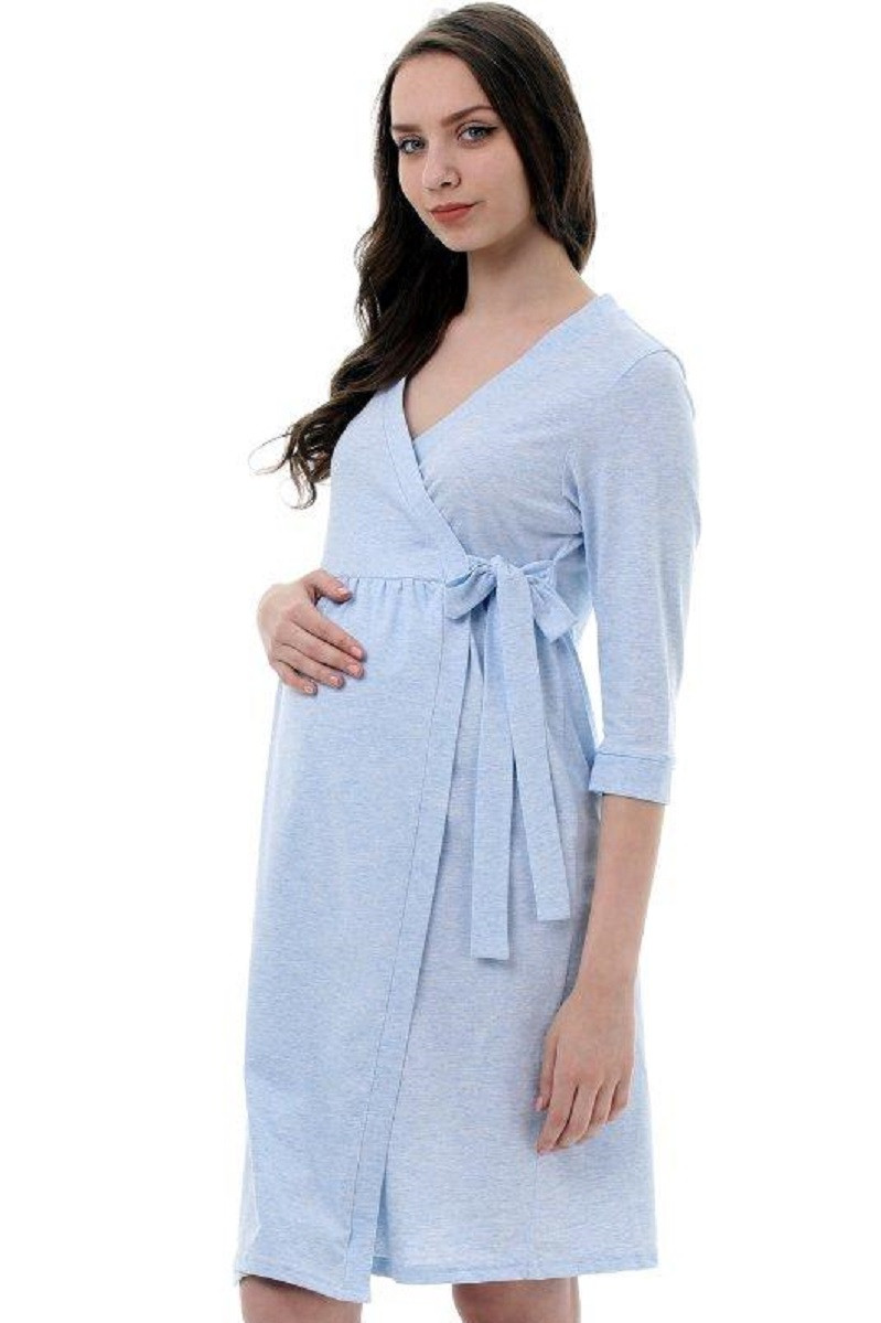 1-НМК 12801 Халат для беременных и кормящих голубой - фото 2 - id-p165730896
