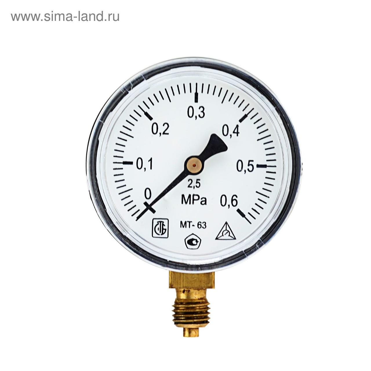Манометр МТ-63 0,6 МПа М12х1,5