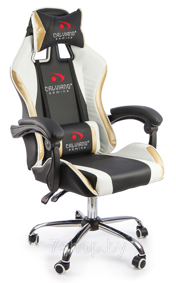 Офисное кресло Calviano ULTIMATO black/white/golden - фото 1 - id-p165754600