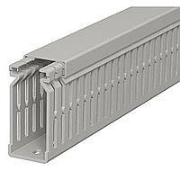 Перфокороб LK4 N 60025, органайзер для шкафов, 60 x 25 мм (глубина х ширина крышки), L=2000мм, RAL 7030 серый