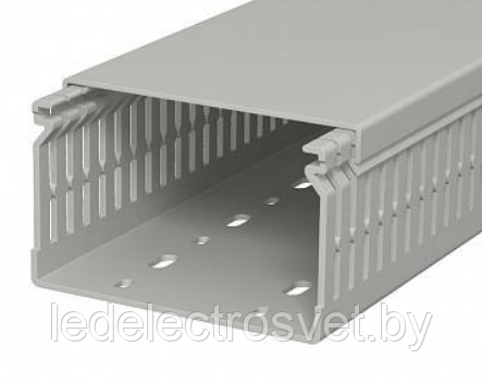 Перфокороб LK4 N 60100, органайзер для шкафов, 60 x 100 мм (глубина х ширина крышки), L=2000мм, RAL 7030 серый