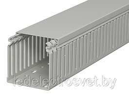 Перфокороб LK4 N 80060, органайзер для шкафов, 80 x 60 мм (глубина х ширина крышки), L=2000мм, RAL 7030 серый
